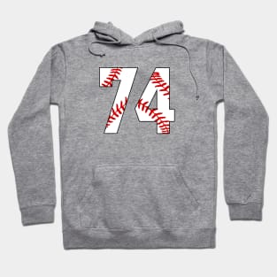 Baseball Number 74 #74 Baseball Shirt Jersey Favorite Player Biggest Fan Hoodie